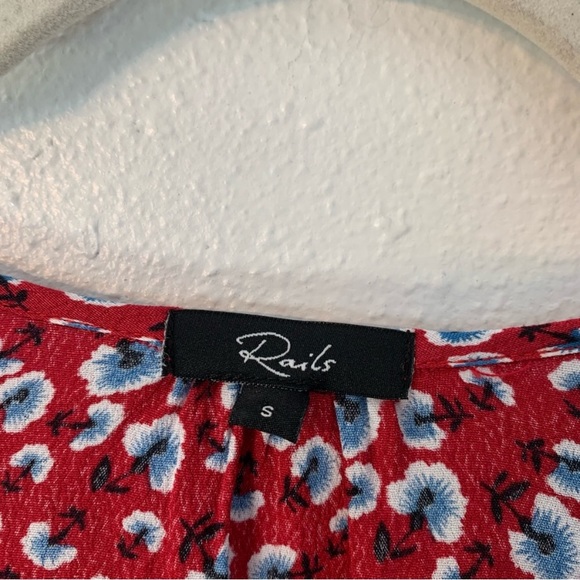 Revolve Rails 'Beaux' Floral Peplum Style Blouse, Tie Waist - Picture 6 of 10